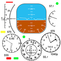 Image showing Control panel in a plane cockpit