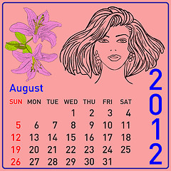 Image showing 2012 year calendar beautiful girls 