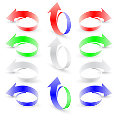 Image showing Origami set arrow paper,  vector illustration.