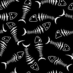 Image showing Seamless wallpaper skeleton fish 