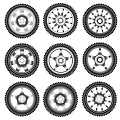 Image showing automotive wheel with alloy wheels 