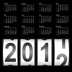 Image showing Stylish calendar  for 2012. Sundays first