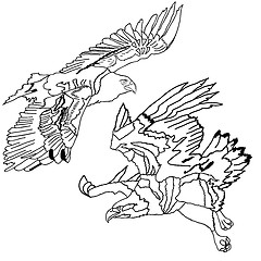 Image showing Eagles symbols and tattoo, vector illustration.