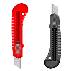 Image showing Plastic knives for the paper on a white background.