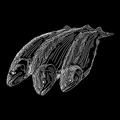 Image showing vector drawing hand fish