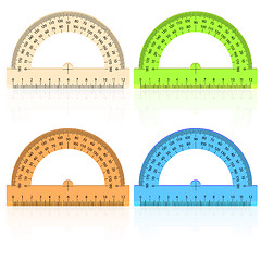 Image showing protractor ruler on a white background.