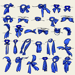 Image showing set of different neckerchiefs