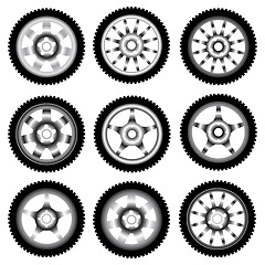 Image showing automotive wheel with alloy wheels 