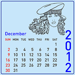 Image showing 2012 year calendar beautiful girls