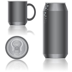 Image showing Aluminum packaging for beverages. Vector.