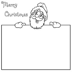 Image showing Happy Santa Claus over white blank