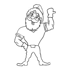 Image showing Muscular Santa Claus with a raised hand gesture.