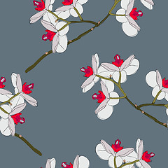 Image showing Orchid flowers. Seamless wallpaper.