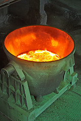 Image showing steel bucket to transport the molten metal