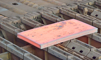 Image showing hot steel on conveyor