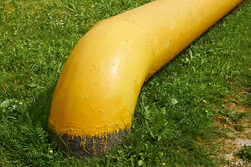 Image showing Natural gas pipe over ground