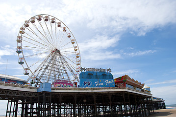 Image showing Fairground Wheel and Pier