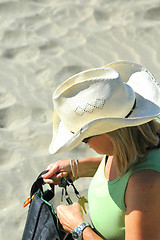 Image showing Female on the beach