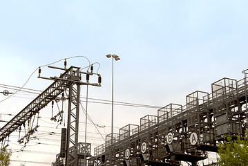 Image showing Electric Railway overhead wiring 
