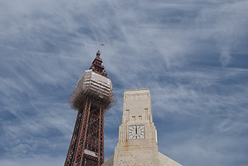 Image showing Blackpool Tower and Clocktower