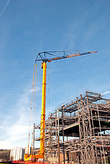 Image showing Tower Crane and Steelwork