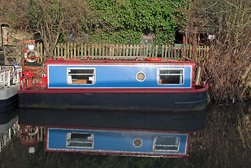 Image showing Little Blue and Red Barge