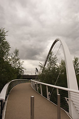 Image showing Modern Arched Footbridge