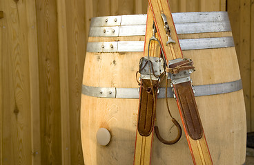 Image showing Antiquated skis