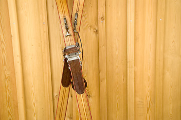 Image showing Antiquated skis