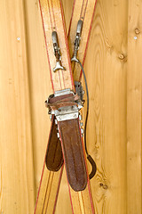 Image showing Antiquated skis