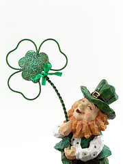 Image showing Leprechaun and Shamrock