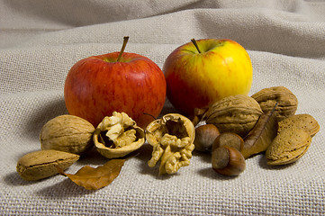 Image showing Apples and nuts 01