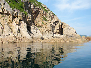 Image showing Rocks on the bank of the Japanese sea