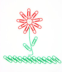 Image showing Flower from paper clips