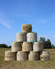 Image showing pyramid of  a large bail of hay