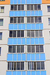 Image showing The inhabited high house against the blue sky