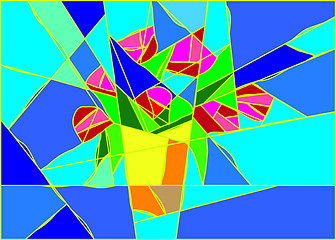 Image showing Vector Seamless Pattern of Stained-Glass