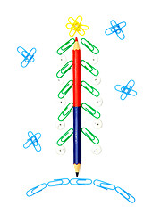 Image showing Paper clip Christmas tree