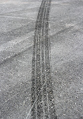 Image showing Traces of a braking on an asphalt