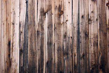 Image showing Close up of  wooden fence panels