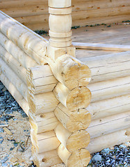 Image showing Wall of a rural log house