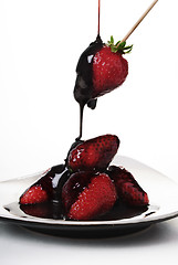 Image showing Strawberries in chocolate