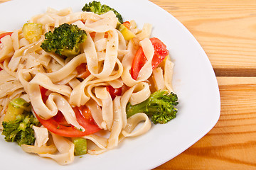 Image showing pasta salad and broccoli