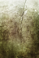 Image showing cracked wall green grunge background