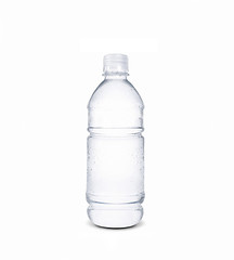 Image showing water drops on small bottle of water