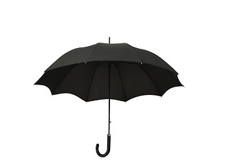 Image showing Black umbrella on white background