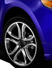 Image showing Isolated Car Tyre With Drop Shadow