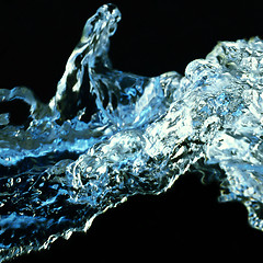 Image showing Photo of water splash isolated on black