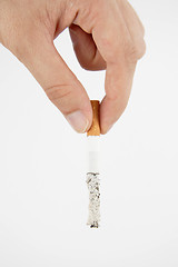 Image showing Hand holding a cigarette