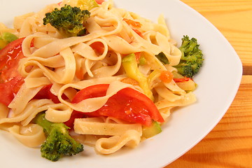 Image showing pasta salad and broccoli